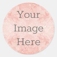 Create Your Own Metallic Rose Gold Glitter Marble Classic Round Sticker