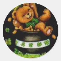 Pot of Bear Classic Round Sticker