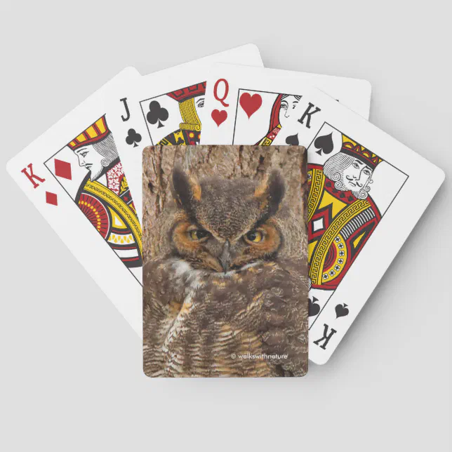 Great Horned Owl in the Douglas Fir Poker Cards