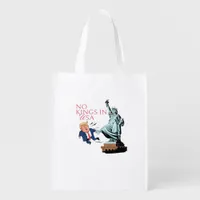 No Kings In USA Statue Of Kicking Out Fump Classic Grocery Bag