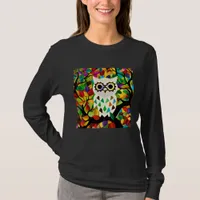 Pretty Colorful Owl Art  T-Shirt