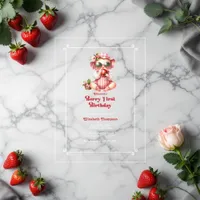 Berry First Birthday Strawberry 1st Birthday Party Acrylic Invitations