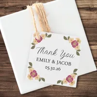 Elegant Wildflower Garden Boho Wedding Thank You Favor Tags