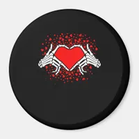 Funny Skeleton Hand Heart Valentines Day Playful Magnet