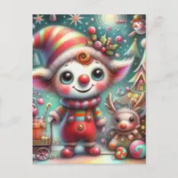 Adorable Misfit Christmas Elf Postcard