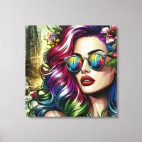 Beautiful Woman in the City Canvas Print