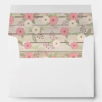 Personalized Wedding Envelope Rustic Floral Wood