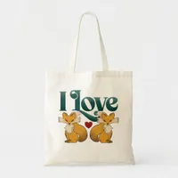 I Love Foxes Cute Heart Tote Bag