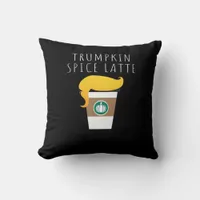Trumpkin Spice Latte Funny Donald Joke Pumpkin Spi Throw Pillow