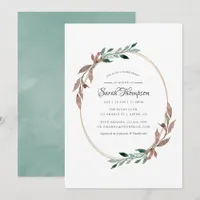 Watercolor Rustic Greenery Winter Bridal Shower Invitation
