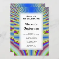 Blue Tie Dye Graduation Party Invitation