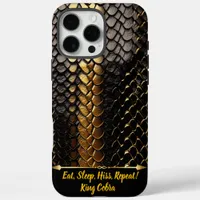 Striking black and gold pattern of a snake's skin iPhone 16 pro max case