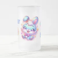 Cute bunny Happy Easter | Frosted Glass Beer Mug