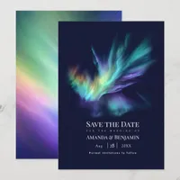 Northern Lights Aurora Borealis Celestial Wedding Save The Date