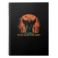 Tis The Season To Be Creepy Pumpkin Notebook