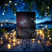 Starry Night Dockside Wedding QR Code Photo Invitation