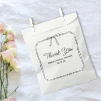 Elegant Coquette Chic Bow Bridal Shower Thank You  Favor Bag