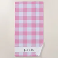 Modern Preppy Gingham Beach Towel