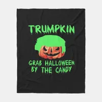 Trumpkin Make Halloween Great Again Grab Em' By Th Fleece Blanket