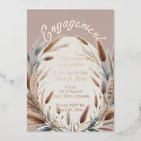 Rustic Pampas Engagement Foil Invitation