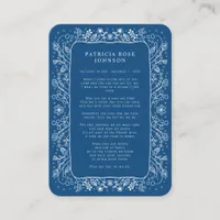 Floral Photo Sympathy Funeral Memorial Card