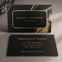 Art Deco Marble Gold Foil Consultant Business Cards