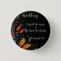 Whimsical Butterfly Garden Postcard Button