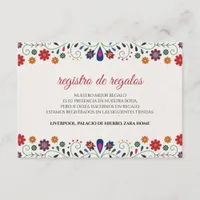 Folk Art Floral Botanical Fiesta Spanish Wedding Enclosure Card