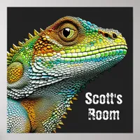 Realistic Lizard Iguana Personalized Poster