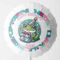 Personalized Happy Birthday | Frog Themed   Balloon