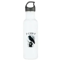 Gothic Crow F Caw F Raven Skull Halloween Graphic  Stainless Steel Water Bottle