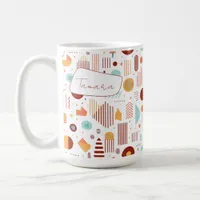 Retro Geometric Abstract Pat#5 Brick Gold ID1067 Coffee Mug