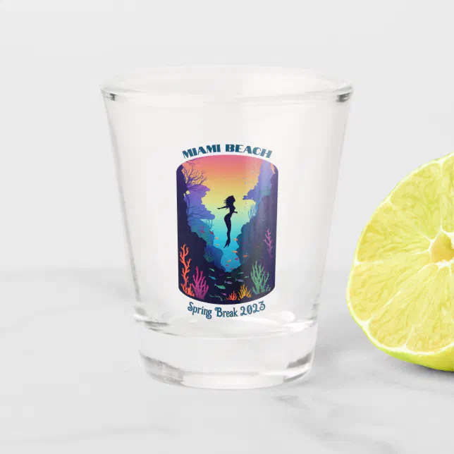 Miami Beach Spring Break 2023 Mermaid Reef Shot Gl Shot Glass