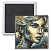 Abstract Ai Art | Women's Face Magnet