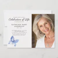 Butterfly Photo Celebration of Life Invitation