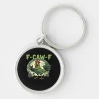 F Caw F Funny Chicken Halloween Vintage Classic Keychain