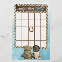 Baby Boy and Teddy Bear Baby Shower Games Flyer