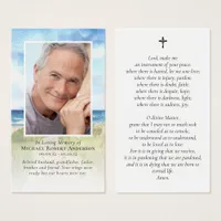 Beach Memorial Photo Prayer Card