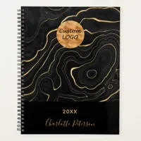 Black gold marble business logo planner