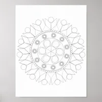 Poster - Elegant Mandala Pattern to Color