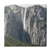 Ribbon Fall Waterfall in Yosemite Park Ceramic Tile