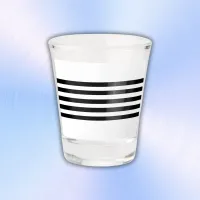 Simple Black and White Stripes | Shot Glass