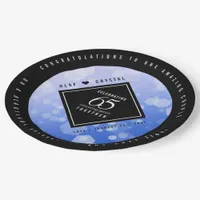 Elegant 65th Blue Sapphire Wedding Anniversary Paper Plates