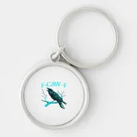Crow F-Caw-F Funny Bird Retro Keychain