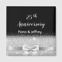 25th silver wedding anniversary black magnet