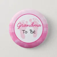 Pink Grandma to Be Baby Shower Button