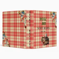 Retro Orange Plaid Picnic Cookbook 3 Ring Binder