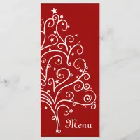 Red Christmas Tree Winter Wedding Menu