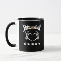Skeleton Hand With Halloween Theme Dark Seasonal Mug