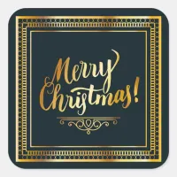 Black and Gold Elegant Christmas Stickers